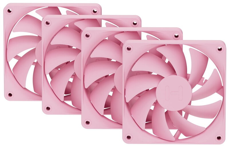 HYTE ventilátor 120mm PWM / barva Strawberry Milk / 1500rpm / 72CFM / ABS / 4-pin / sada 4x ventilátor