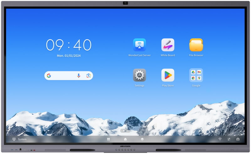 HIKVISION interaktivní dotykový panel 75", 4K, Android 14, 8GB,128G,480nit,50 points, USB, HDMI, Wifi ,BT, kamera, EDLA