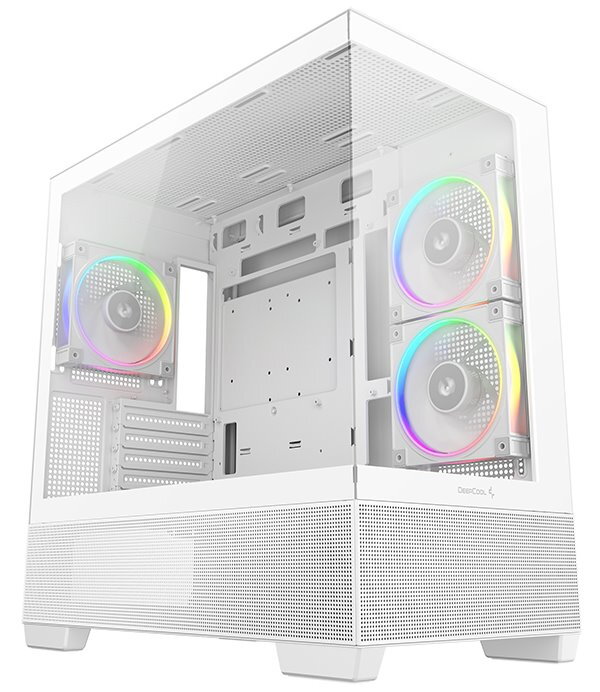 DEEPCOOL skříň CG380 3F microATX / 3x120mm  ARGB PWM / USB 3.0 / 2×USB 2.0 / panoramatická bílá