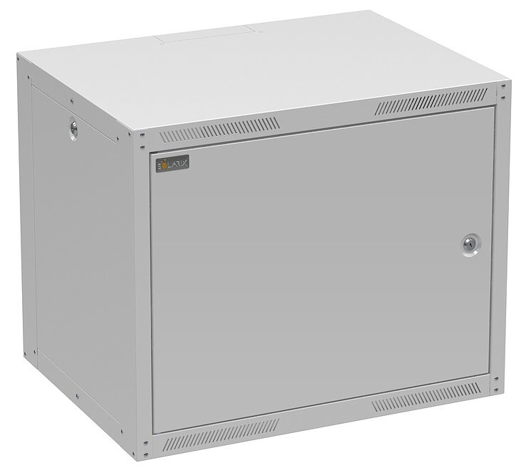 Rozvaděč nástěnný GrandN DUO 9U 450mm, dveře plech, RAL 7035, GrandND-9U-645-21-G