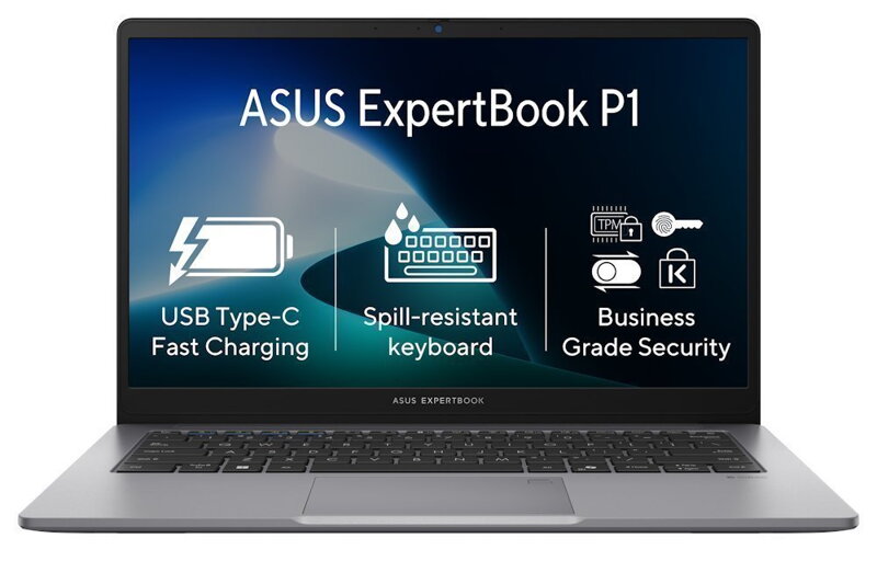 ASUS ExpertBook P1/ Core 5 210H/ 16GB DDR5/ 512GB SSD/ Intel® Graphics/ 15,6"FHD,matný/ W11P/ šedý