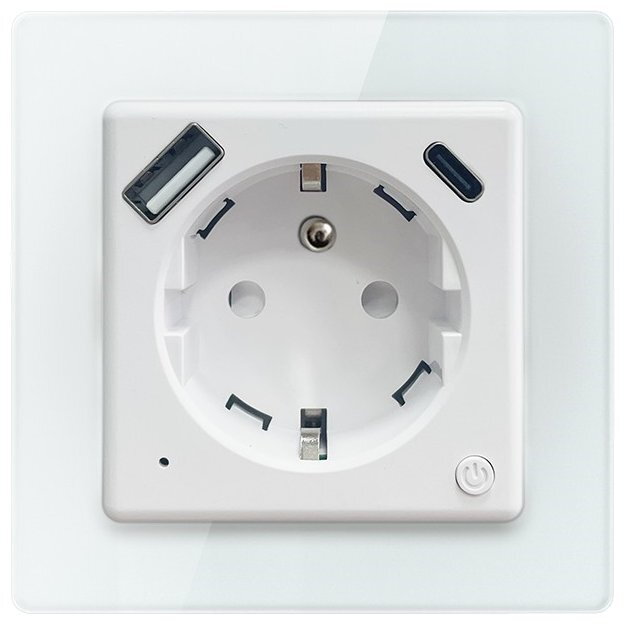 IMMAX NEO SMART chytrá vnitřní zásuvka Nexa s kolíkem (typ E)/ 16A/ 1x USB/ 1x USB-C/ PD 20W/ Wi-Fi/ LIDL/ TUYA