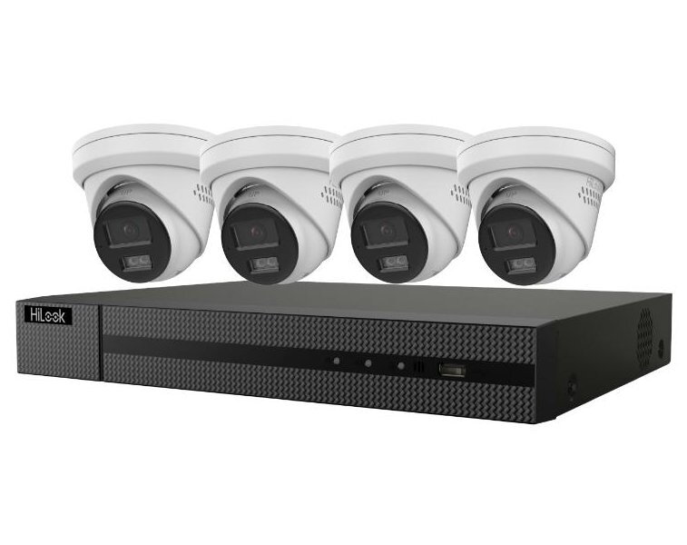 HiLook Powered by HIKVISION/ Smart Hybrid Light KIT 6Mpx Turret 2TB/ 1x NVR-108MH-C/8P/ 4x IPC-T260HA-LUF