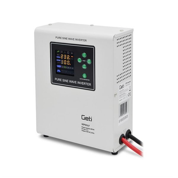 Solarmi Geti GEP500LF UPS záložní zdroj s externí baterií 500 W, baterie 12V LiFePO4, Pb, AGM / AC230V nástěnný