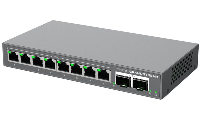 Grandstream GWN7721 L2 Lite managed switch, 8x 2,5GbE RJ45, 2x 10G SFP+