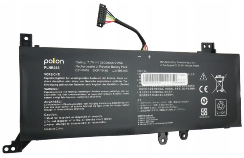 TRX Baterie Polion C21N1818/ Li-Pol 7.7V/ 3800mAh/ 29Wh/ pro ASUS A512 R512 X512 VivoBook 15/ neoriginální