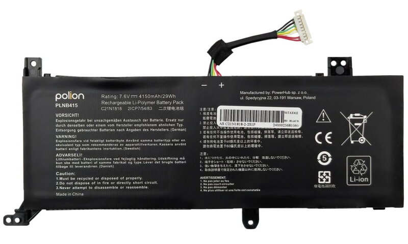 TRX Baterie Polion C21N1818-2/ Li-Pol 7.6V/ 4150mAh/ 29Wh/ pro ASUS X412 X512 X514 V400D/ neoriginální
