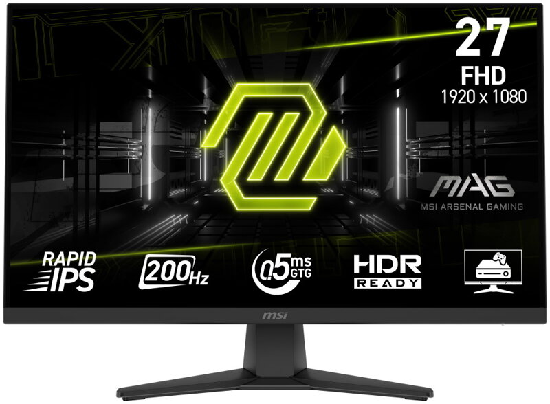 MSI Gaming MAG 272F/ 27"/ 1920x1080/ IPS/ 0,5ms/ 200Hz/ 300cd/m2/ 1000:1/ HDMI/ DP/ VESA/ černý