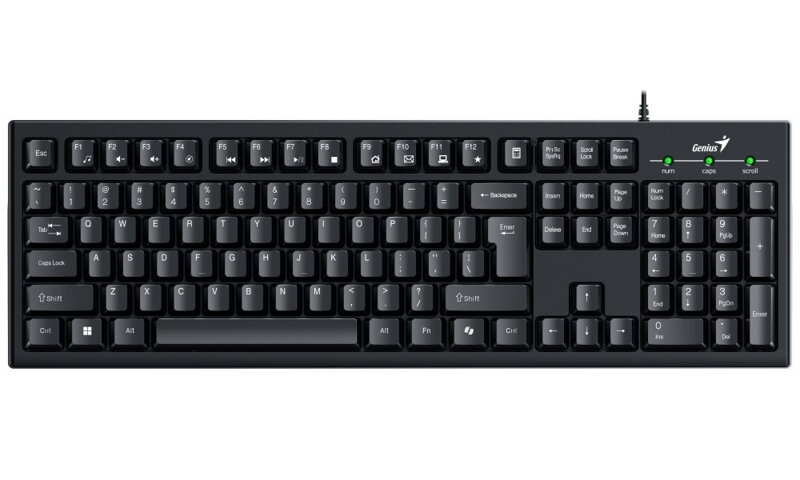 POŠKOZENÝ OBAL - GENIUS KB-100/ Drátová/ Copilot/ USB/ černá/ CZ+SK layout