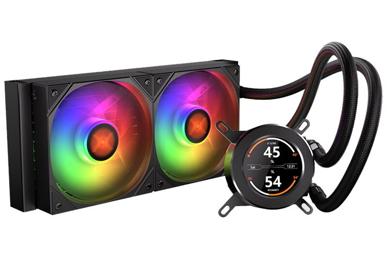 Krux vodní chladič CPU HydroGlance 240 ARGB LCD / 2x120mm ARGB / PWM / display / AMD i Intel