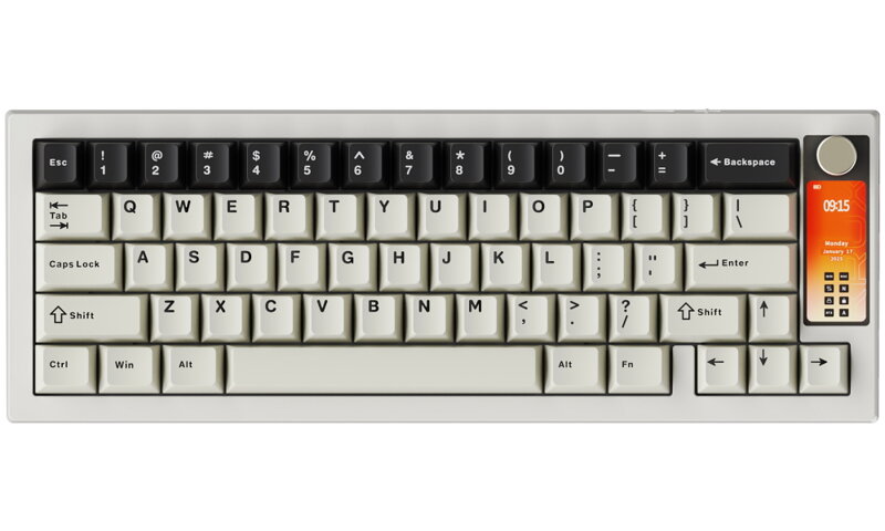 Krux mechanická klávesnice Drox / bezdrátová / Krux Violet sw./ ARGB / 2,4Ghz / BT / USB / display