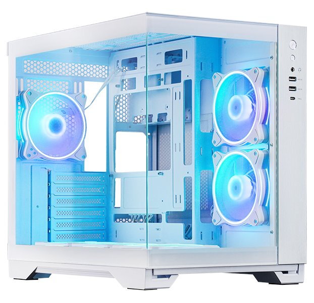 CHIEFTEC Visio / ATX / dvoukomorová / 6x120mm ARGB fan / 2xUSB 3.0 / USB-C / tvrz.sklo / bílá