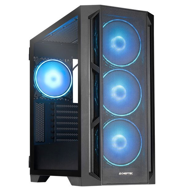 CHIEFTEC Apex LUMO / E-ATX / 4x140mm ARGB fan / 2xUSB 3.0 / USB-C / mesh panel / tvrz.sklo / černá