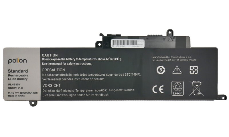 TRX Baterie Polion GK5KY/ pro Inspiron 13 7347 3147/ 3800mAh/ 43Wh/ neoriginální