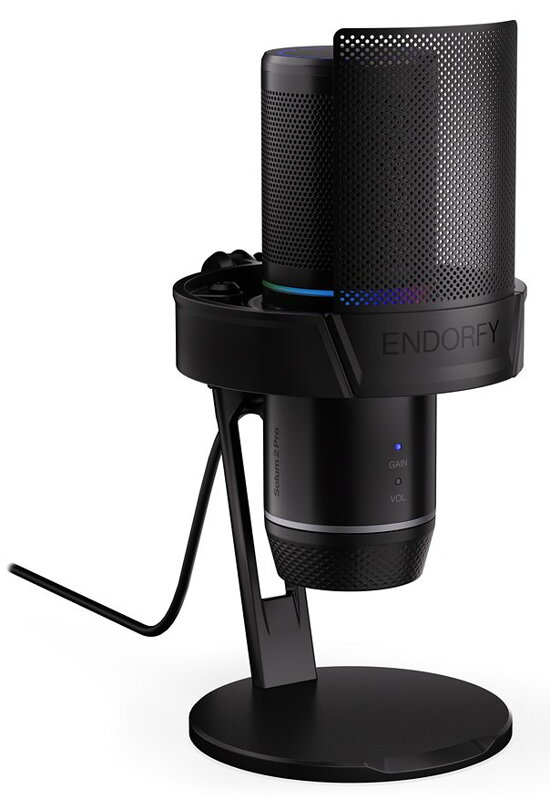 Endorfy mikrofon Solum 2 Pro / stealth RGB / kardioidní / pop filtr / shock mount / černý