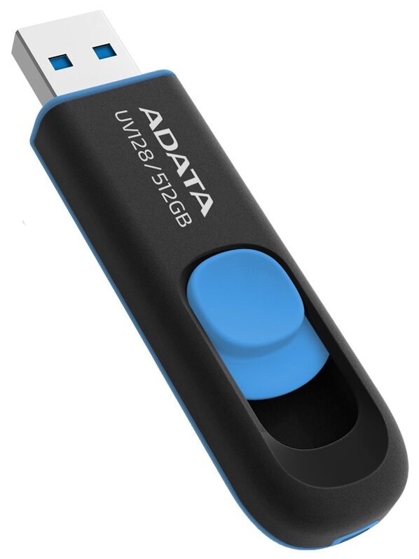 ADATA FlashDrive UV128 512GB / USB 3.2 Gen1 / černo-modrá