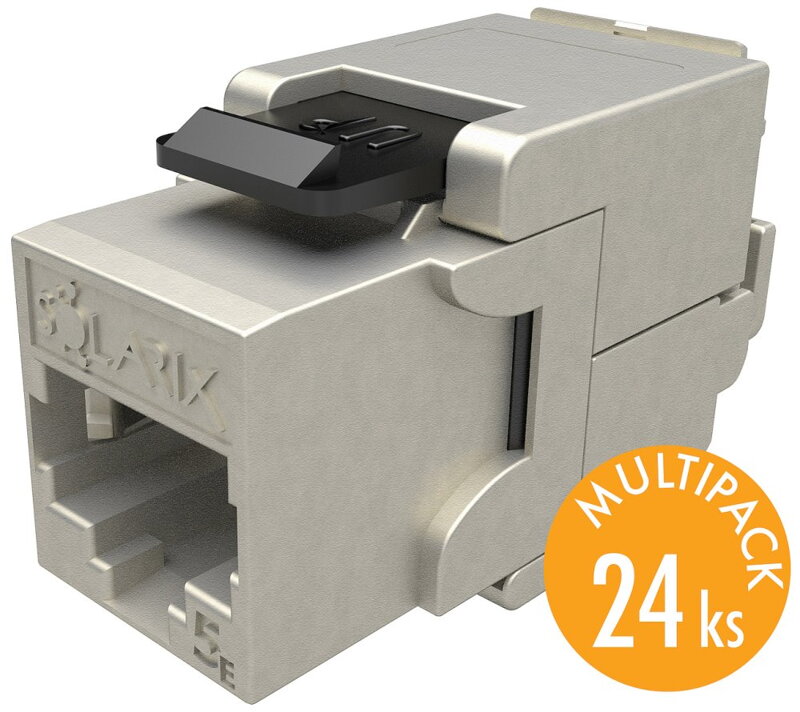 Solarix Multipack 24 ks samořezný keystone Solarix CAT5E STP SXKJ-5E-STP-BK-SA