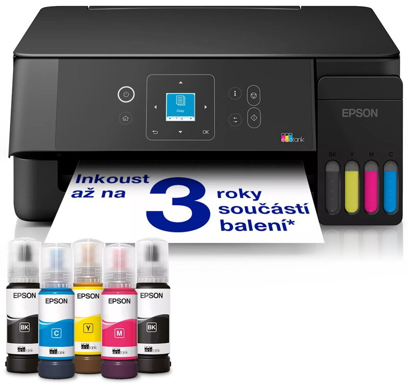 Epson EcoTank L3361/ 5760 x 1440/ A4/ MFZ/ ITS/ 4 barvy/ WiFi/ USB