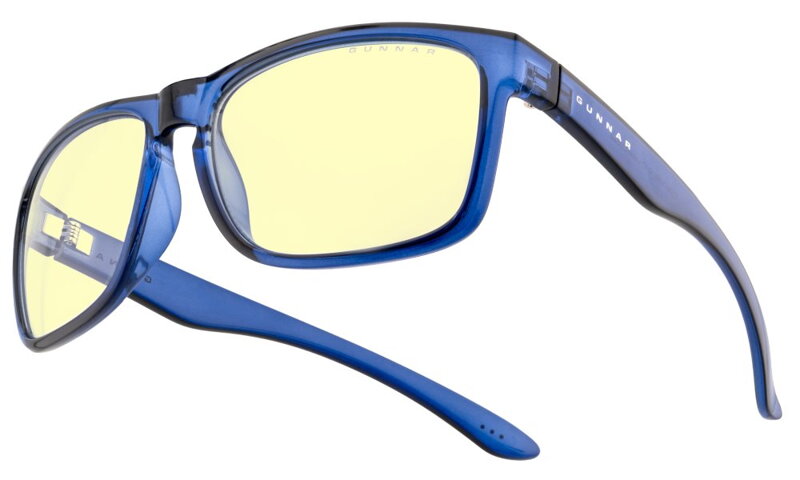 GUNNAR kancelářske/herní brýle INTERCEPT CRYSTAL COBALT * jantárová skla * BLF 65 * GUNNAR focus