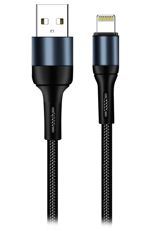 Colorway Datový Kabel USB/ Apple Lightning/ 2.4A/ Nylon/ 1m/ Černý