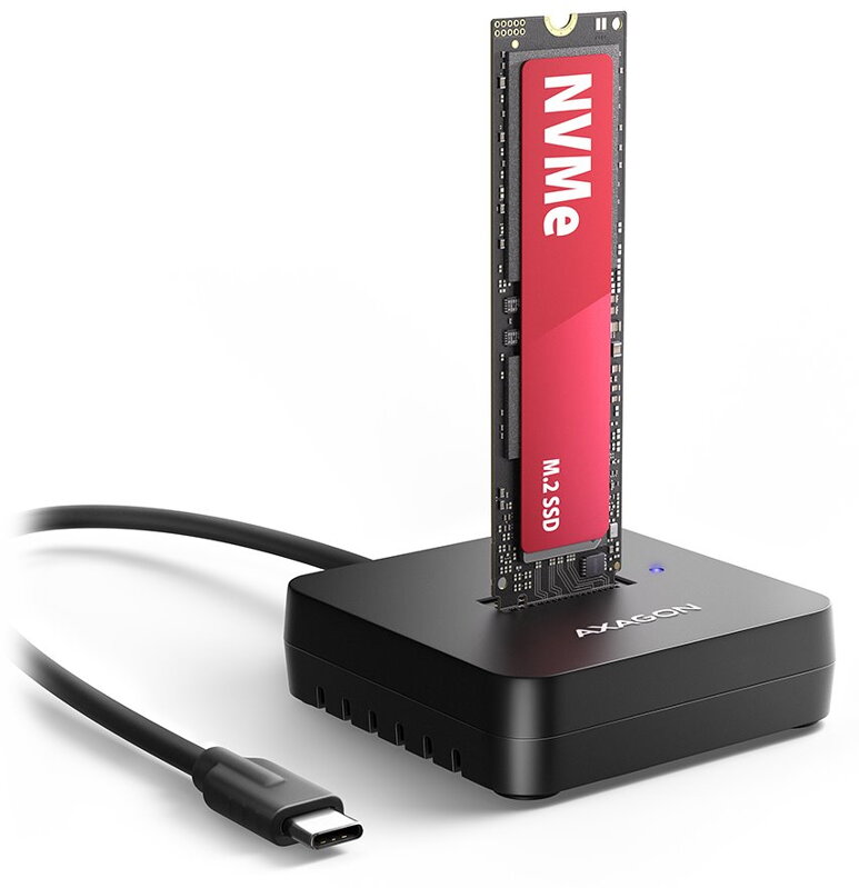 AXAGON dockovací stanice 1x M.2 NVMe SSD / ADSA-M2C11L / USB-C / USB 3.2 Gen2 / kabel 30cm USB-C na USB-C