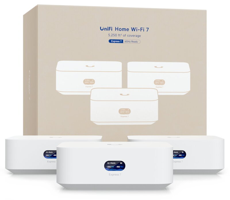 Ubiquiti UniFi Whole Home WiFi 3-pack - Sada 3x UniFi Express 7, MLO Meshing, Wi-Fi 7, 2,4/5/6GHz