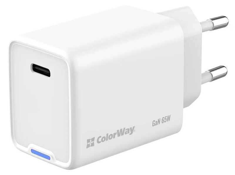 COLORWAY 1x USB-C / síťová nabíječka/ GaN/ PD/ PPS/ 65W/ Bílá