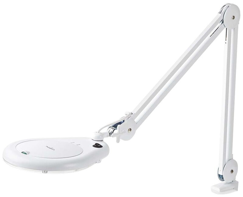 POŠKOZENÝ OBAL - NEDIS zvětšovací stolní LED lampa/ čočka 3 dioptrie/ spotřeba 9 W/ teplota 6500 K/ světelný tok 720 lm/ bílá