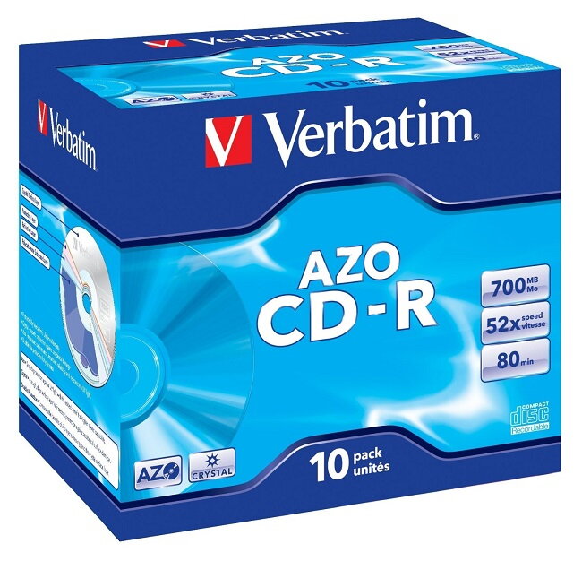 VERBATIM CD-R80 700MB DLP/ 52x/ 80min/ jewel/ 10pack