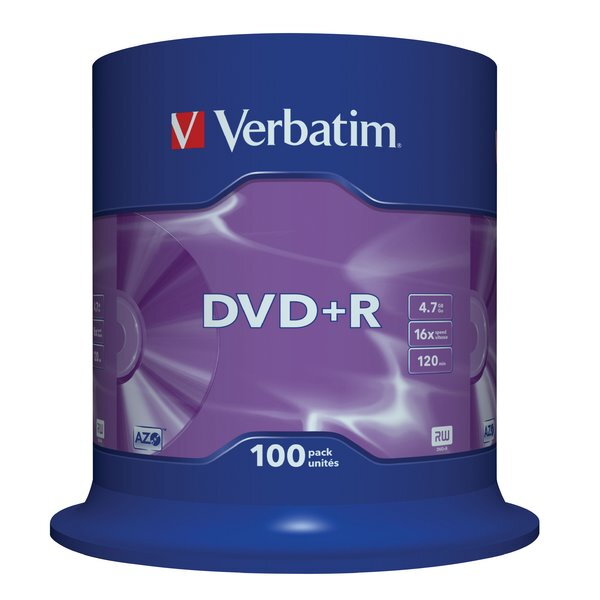 VERBATIM DVD+R 4,7GB/ 16x/ 100pack/ spindle