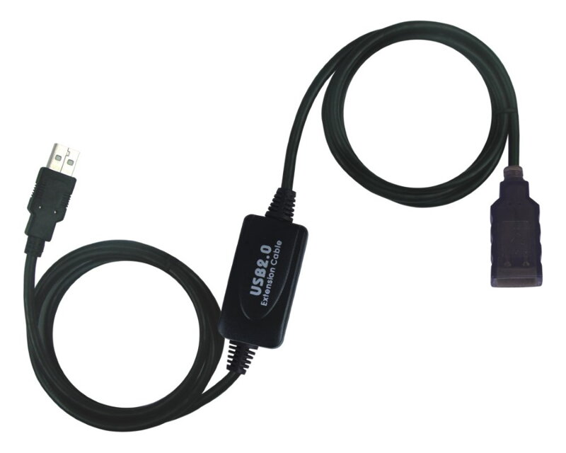 PremiumCord USB 2.0 repeater a prodlužovací kabel (A/M-A/F)/ 10m/ černý