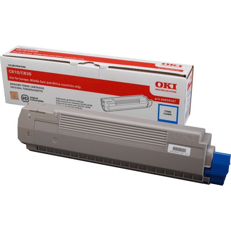 OKI originál tonerová kazeta 44059107/ C810/ C830/ 8000 stran/ azurová OKI originál tonerová kazeta 44059107/ C810/ C830/ 8000 stran/ azurová
