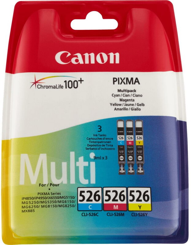 Canon multipack inkoustových náplní CLI-526-C+M+Y Canon multipack inkoustových náplní CLI-526-C+M+Y