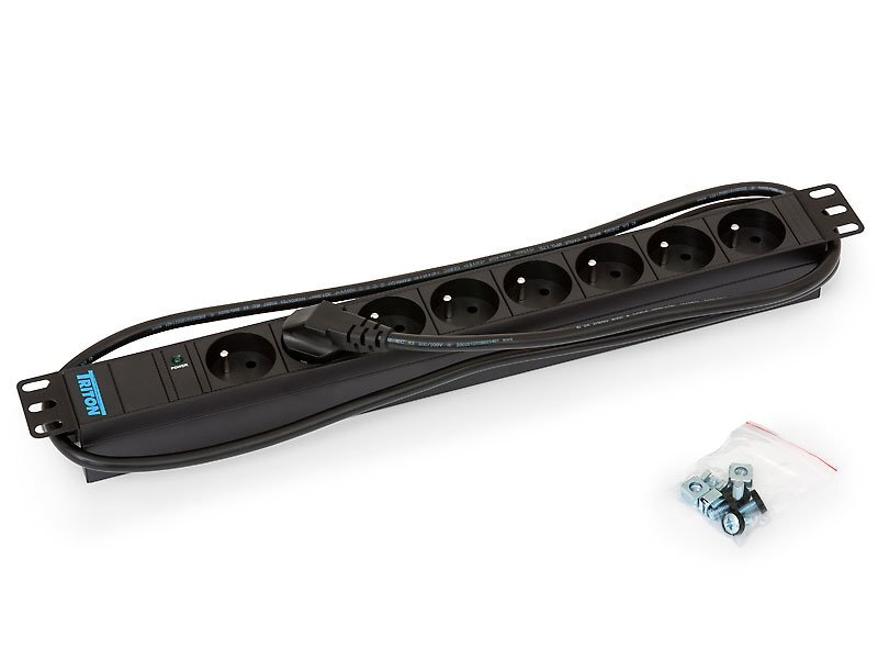 Triton 19 ', 8xCZ zásuvka, kontrolka, 3x1.5mm 2m kábel CZ-DE, RAL9005