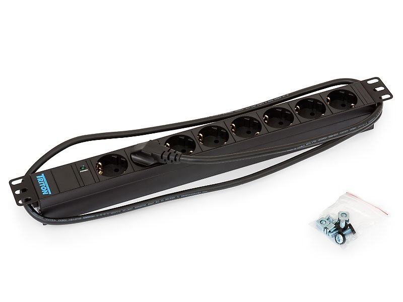 Triton 19 ', 8xDE zásuvka, kontrolka, 3x1.5mm 2m kábel CZ-DE, RAL9005