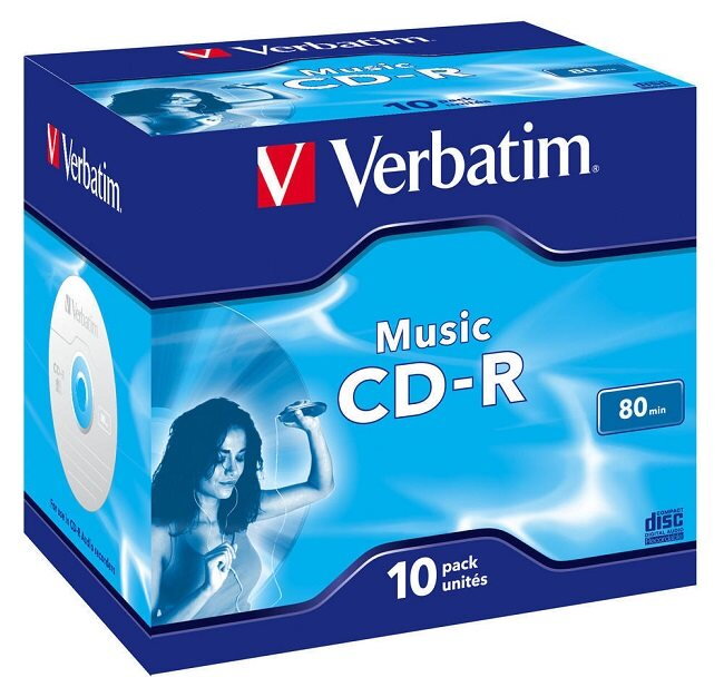 VERBATIM CD-R80 700MB AUDIO/ 16x/ 80min/ jewel/ 10pack