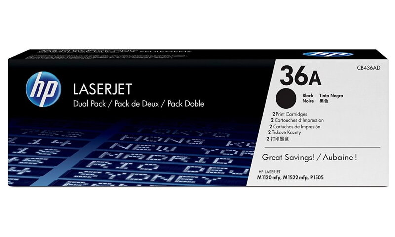 HP černý toner pro LJ P1505, aQ 2000 str. CB436AD 2pack originál HP černý toner pro LJ P1505, aQ 2000 str. CB436AD 2pack originál