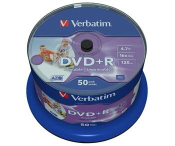 VERBATIM DVD+R AZO 4,7GB, 16x, printable, spindle 50 ks