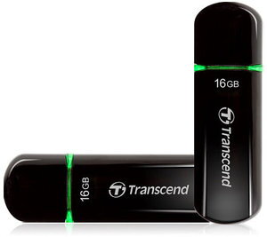 Transcend 16GB JetFlash 600, USB 2.0 flash disk, MLC, černo/zelený, LED indikace, vysokorychlostní, 32MB/s R, 12MB/s W