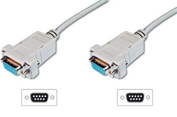 Digitus připojovací kabel nullmodem DB9 F/F 3m, béžový Digitus připojovací kabel nullmodem DB9 F/F 3m, béžový