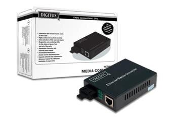 DIGITUS Media Converter, Singlemode 10/100Base-TX to 100Base-FX, Incl. PSU SC connector, Up to 20km DIGITUS Media Converter, Singlemode 10/100Base-TX to 100Base-FX, Incl. PSU SC connector, Up to 20km