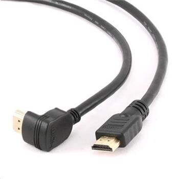 GEMBIRD Kabel HDMI-HDMI 3m, 1.4, M/M stíněný, zlacené kontakty, 90° lomený, černý GEMBIRD Kabel HDMI-HDMI 3m, 1.4, M/M stíněný, zlacené kontakty, 90° lomený, černý