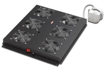 Digitus Roof cooling unit for DIGITUS server cabinets, 6 Fans, Switch, Thermostat, 828m3 air circ./h Color black RAL 900