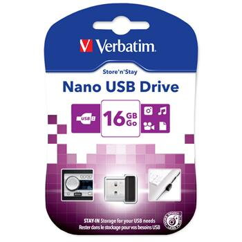 VERBATIM Store 'n' Stay NANO 16GB USB 2.0 černá VERBATIM Store 'n' Stay NANO 16GB USB 2.0 černá