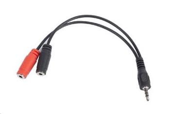 GEMBIRD Kabel CABLEXPERT rozdvojka jack 3,5mm (4 pólový) na 2x3,5mm M/F, 20cm, černý GEMBIRD Kabel CABLEXPERT rozdvojka jack 3,5mm (4 pólový) na 2x3,5mm M/F, 20cm, černý