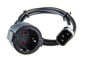 AVACOM Síťový kabel pro výstup UPS - redukce PC konektor (IEC C14) na zásuvku schuko 1m AVACOM Síťový kabel pro výstup UPS - redukce PC konektor (IEC C14) na zásuvku schuko 1m