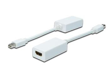 Digitus kabelový adaptér DisplayPort, mini DP - HDMI typ A M / F, 0,15m, kompatibilní s DP 1.1a, CE, wh