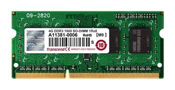 Transcend paměť SODIMM DDR3 4GB 1600MHz 1Rx8 CL11 Transcend paměť SODIMM DDR3 4GB 1600MHz 1Rx8 CL11