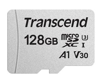 Transcend 128GB microSDXC 300S UHS-I U3 V30 A1 3D TLC (Class 10) paměťová karta (bez adaptéru), 95MB/s R, 45MB/s W Transcend 128GB microSDXC 300S UHS-I U3 V30 A1 3D TLC (Class 10) paměťová karta (bez adaptéru), 95MB/s R, 45MB/s W