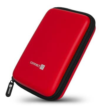 CONNECT IT HardShellProtect pevné skořepinové ochranné pouzdro na 2,5" HDD, červené